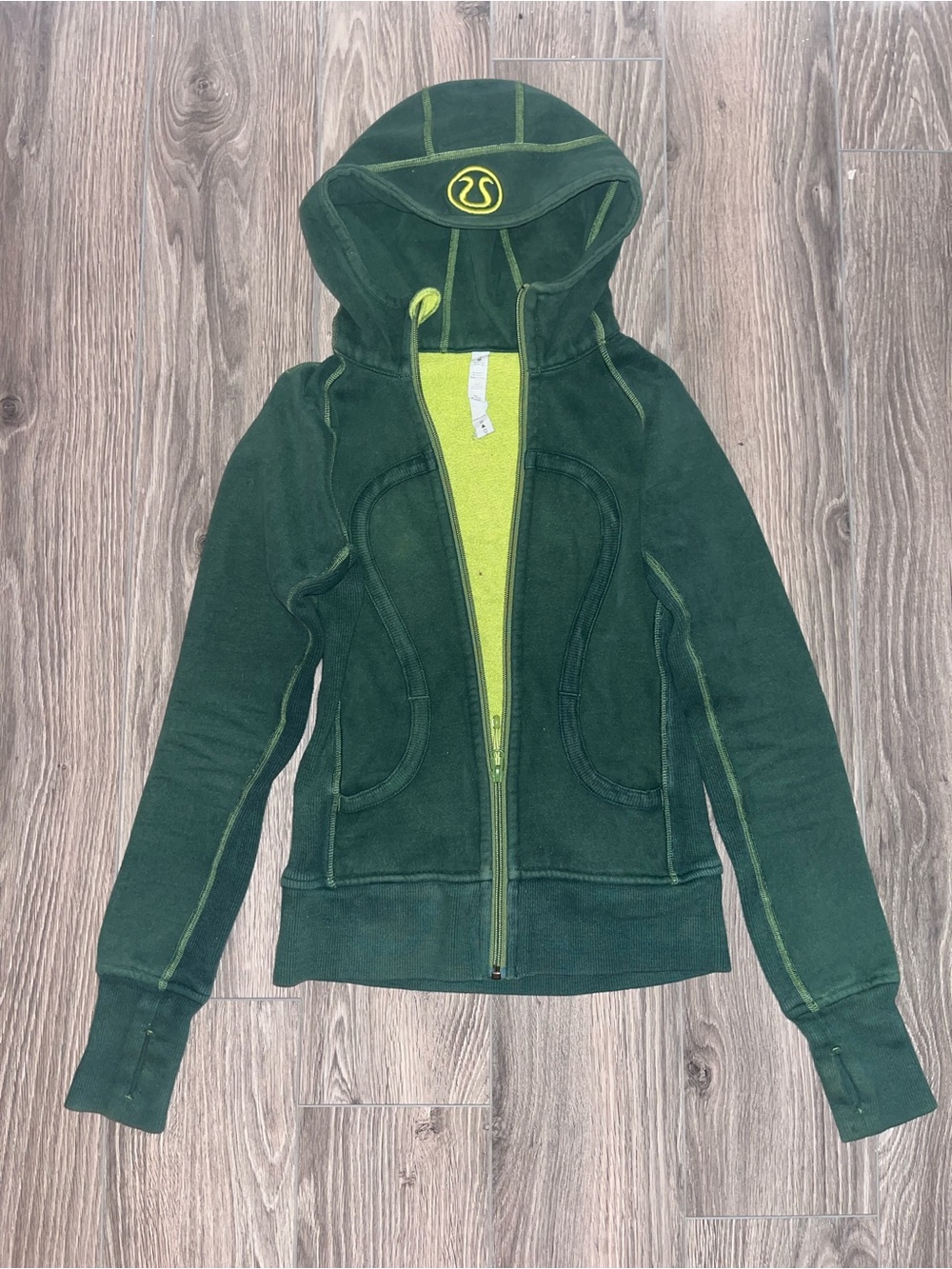 lululemon athletica Forest Green Fitted Hooded Zip-up